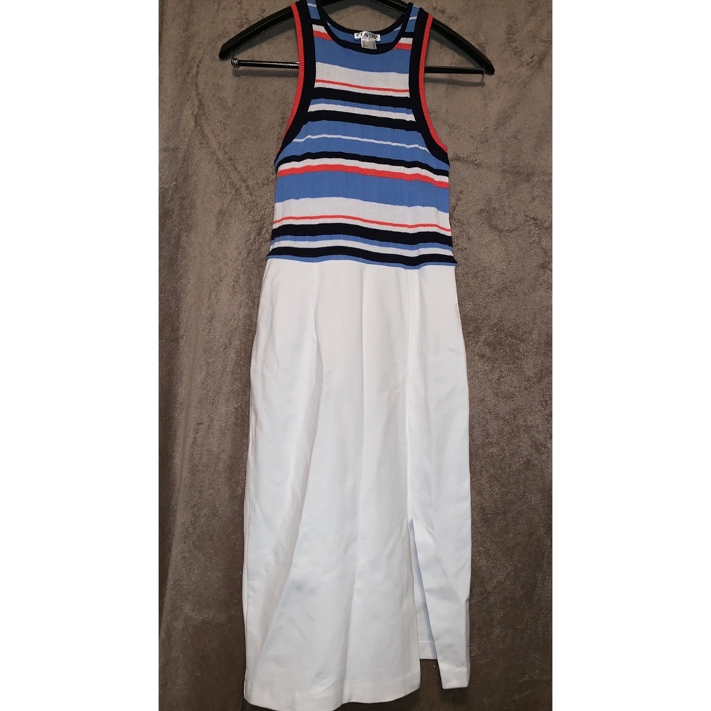 Striped Fitted Midi Dress